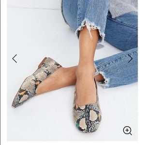 Madewell Cory flat snakeskin shoes